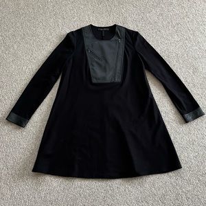 BCBG Maxazria Leather Detail Dress